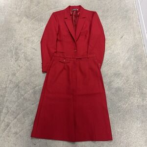 Vintage Ashley Brooke Red Skirt Suit Set Women's Size 10 Jacket & Skirt